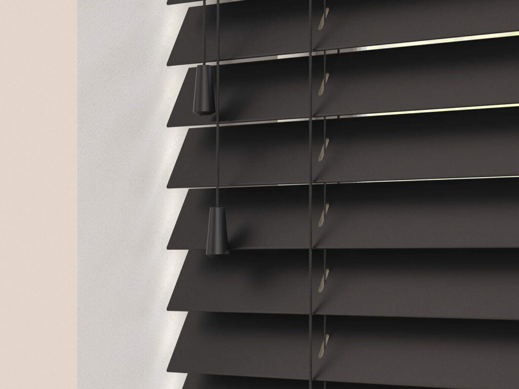 Made to measure 50mm venetian blinds in carbon