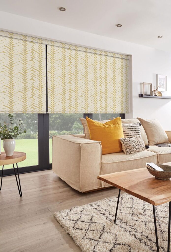 living room made to measure roller blinds