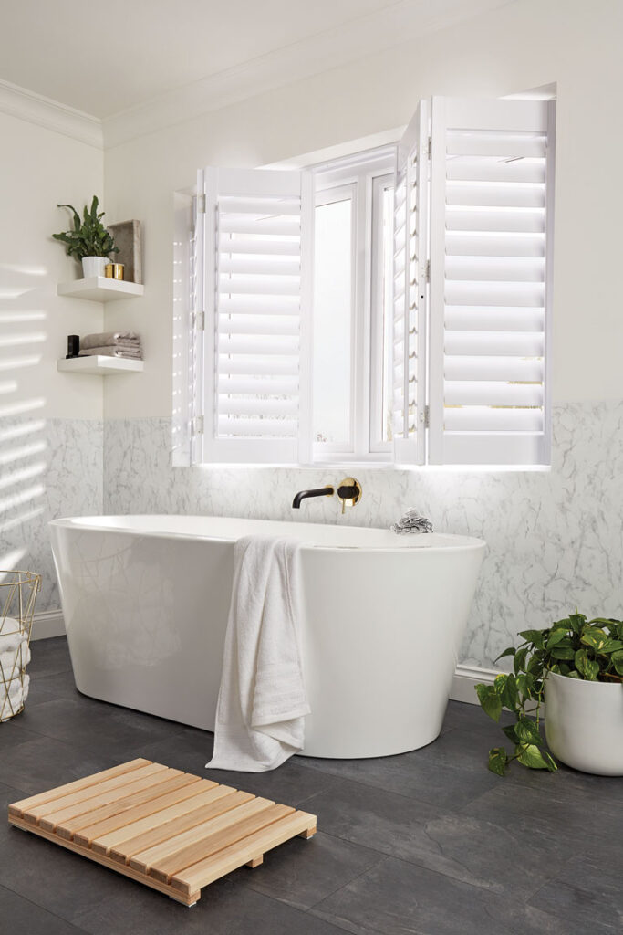 bi-fold window shutters in bathroom high wycombe