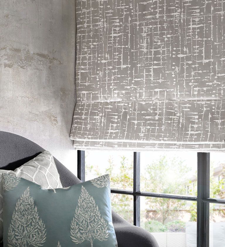 grey roman blind